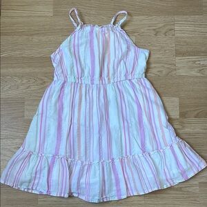 Pink and White Striped Kids Dress